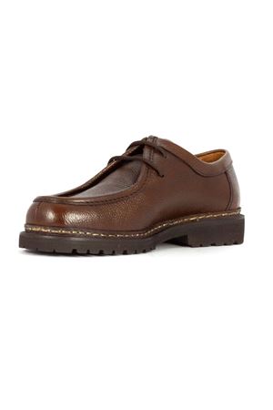 Brown hammered leather lace-up loafer BERWICK 1707 | 5337MARTINMARRON
